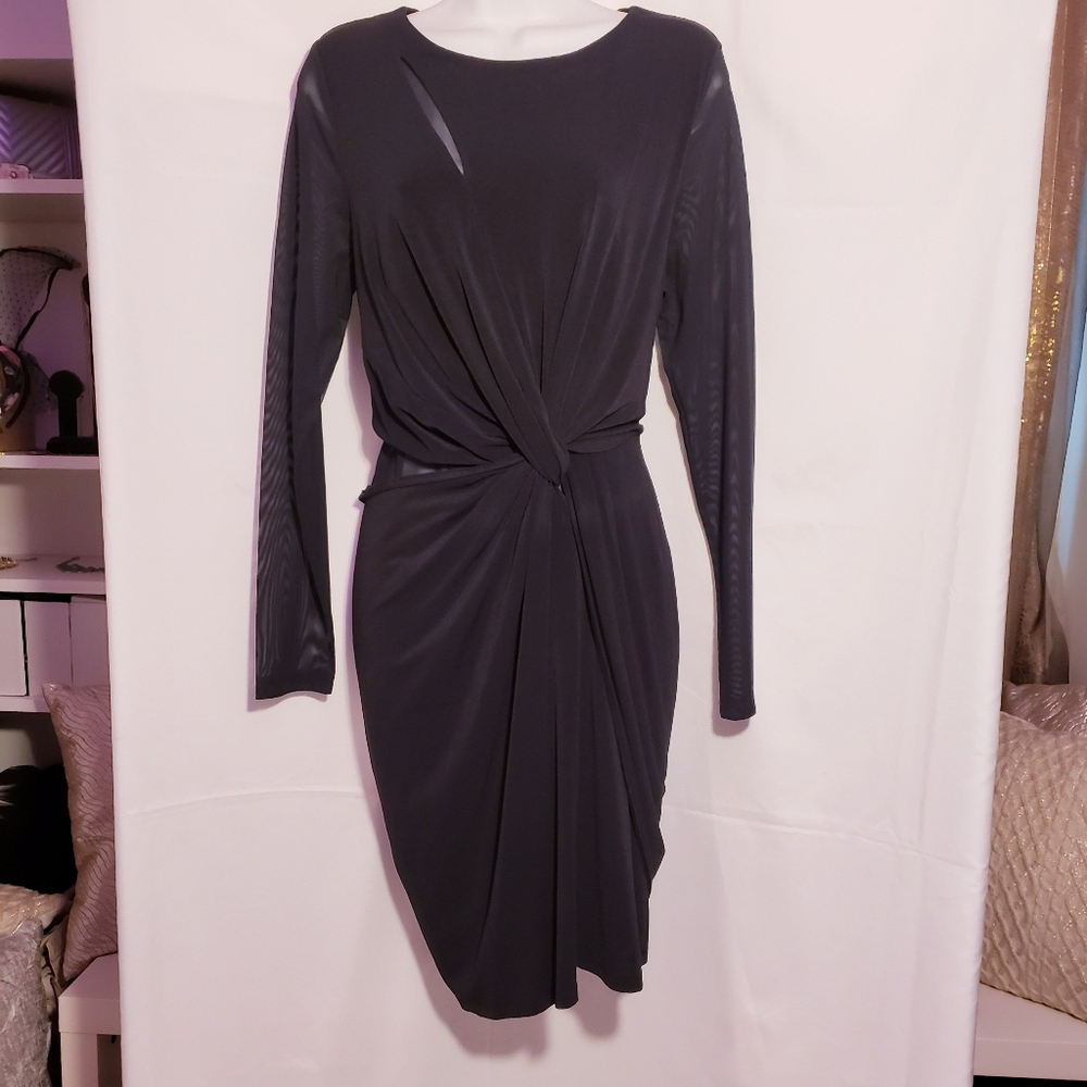Sophisticated Long Sleeve Black Dress